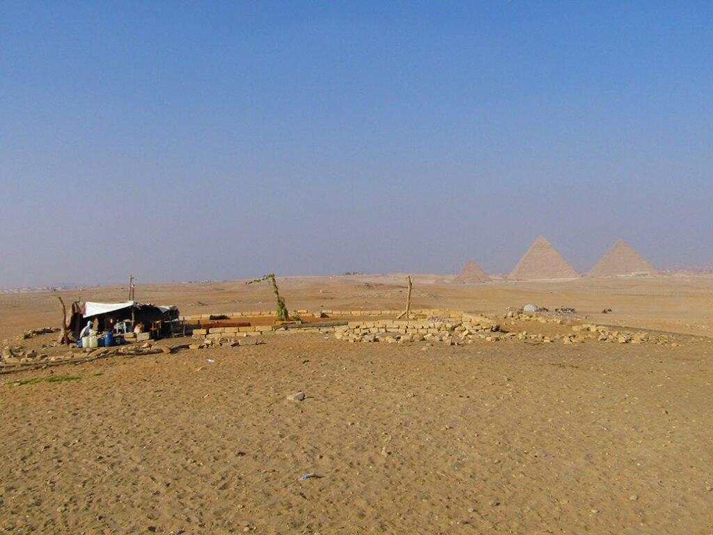 The desert "café" is a great place for riders to stop and take a rest.