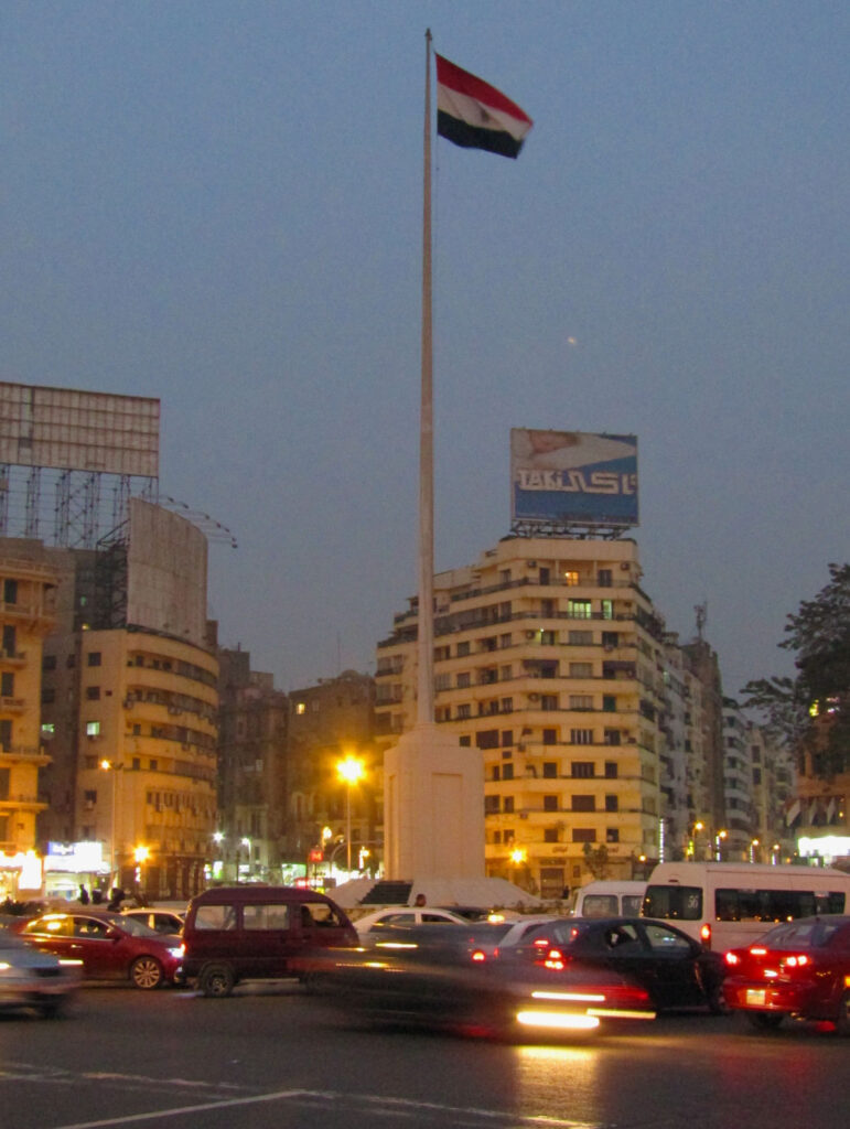 Tahrir Square at night