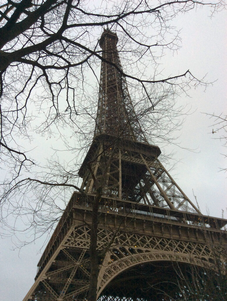 Approaching the Eiffel Tower from the northeast.