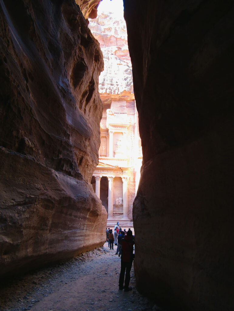 At the end of the Siq, we get our first glimpse of The Treasury.