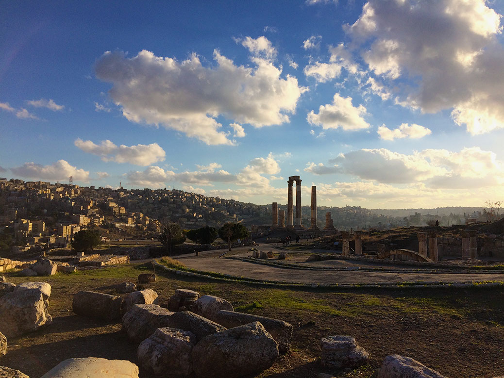 Amman's Temple of Hercules at sunset.